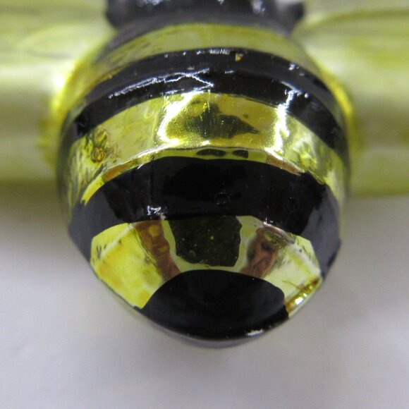 Bumble Bee Glass Christmas Ornament Boston International 3" Black Yellow - Picture 6 of 10